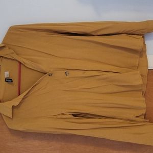 stylish yellow button up blouse